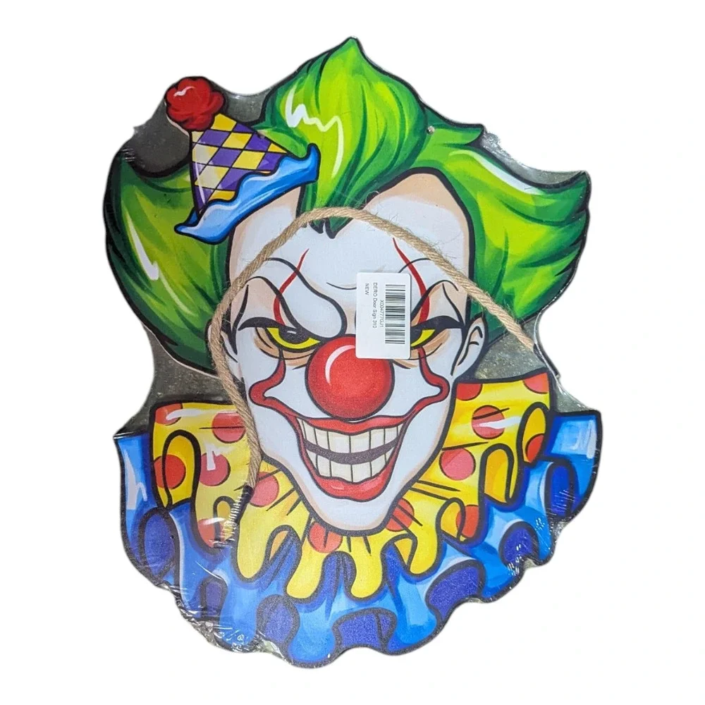 Scary Clown - Decor - Halloween - Wall Hanging - Brand New Sealed